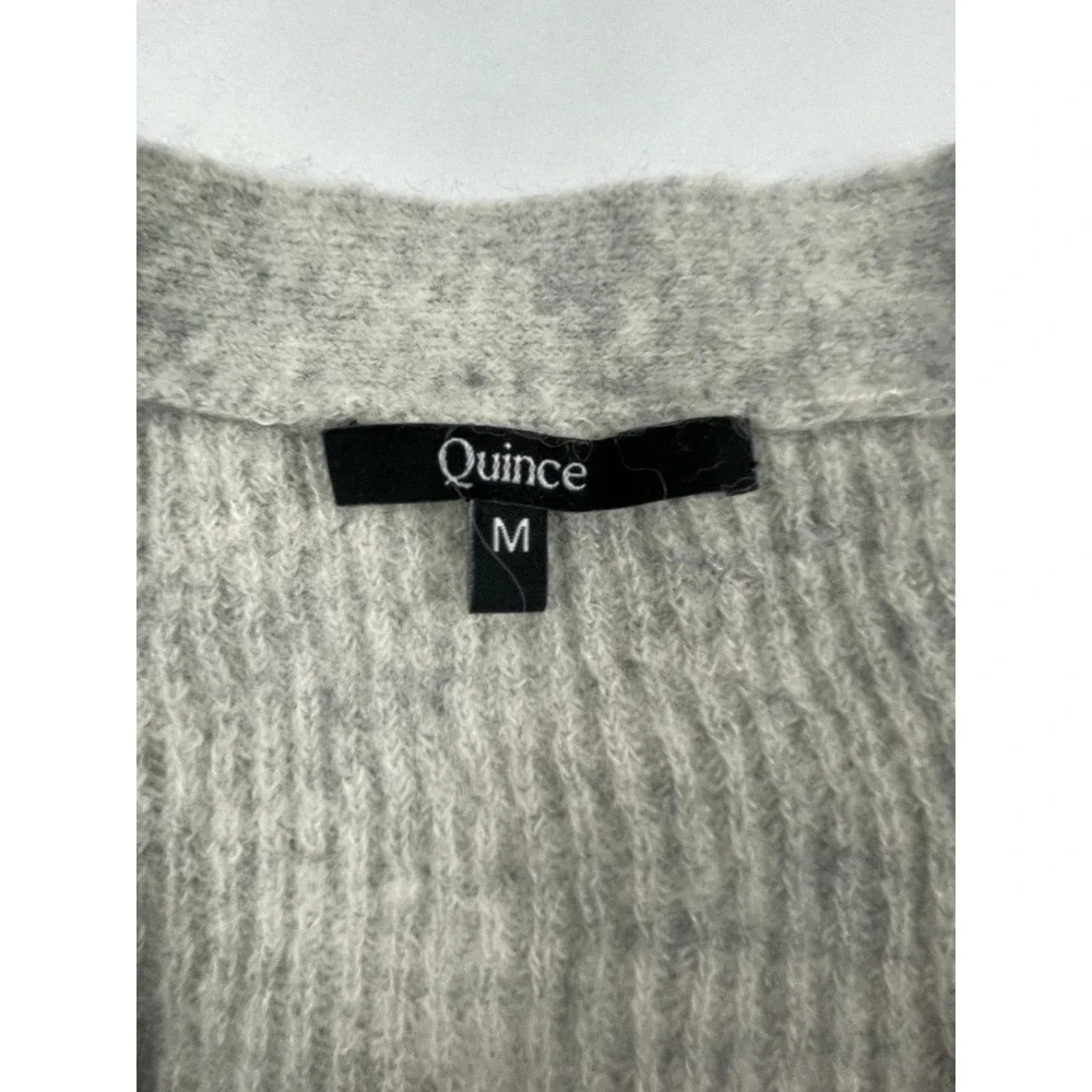 Quince Alpaca Wool Cropped Cardigan Sweater Womens Medium Ivory Quiet Luxury